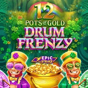 12 pots of gold drum frenzy slot logo