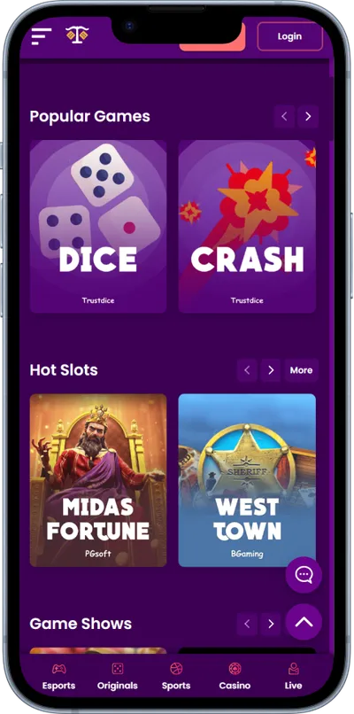 trust dice casino phone screen games